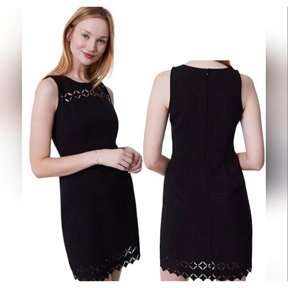 LOFT Dress A- Line Black Sleeveless Classic Formal Crepe Size 6 EUC